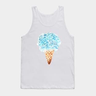 blue gypsopgila flowers cone watercolor Tank Top